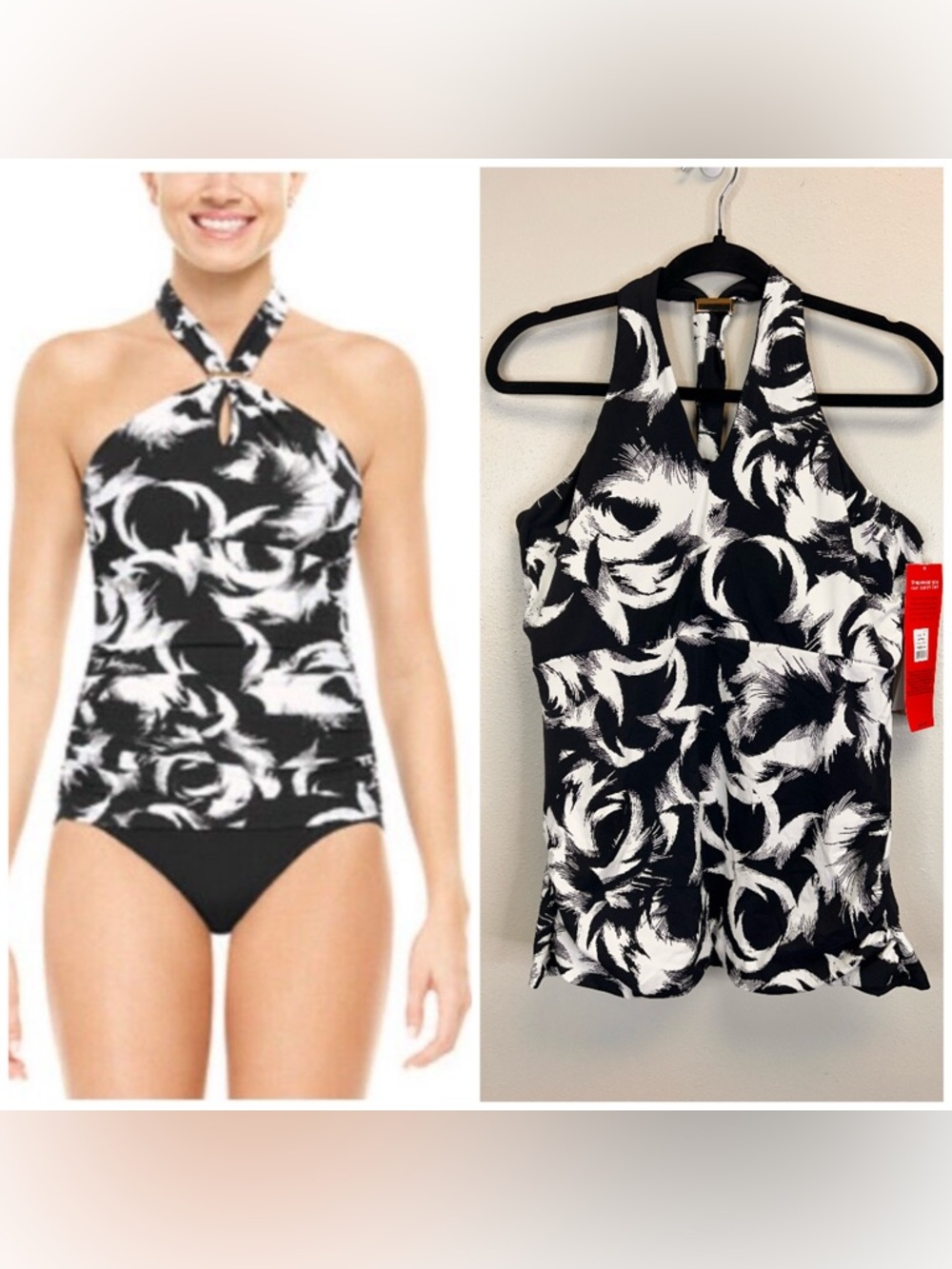 SPANX NWT Halter Swim Tankini Top Size 16 Slimming Shape Wear Beach Vacation